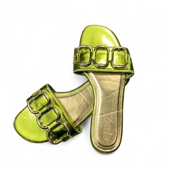 Green Slide Sandals - Picture 3 of 5